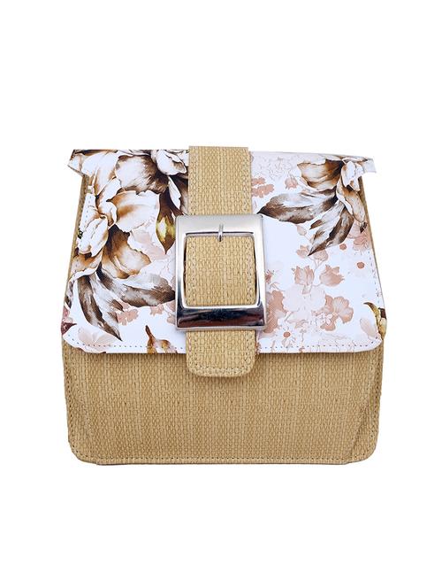 beige leatherette regular sling bag - 14530187 - Very Small Image - 1