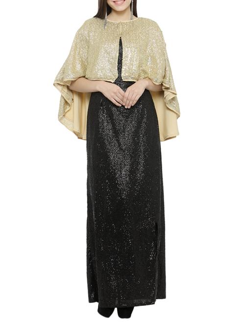 black poly georgette dress - 14530204 - Standard Image - 1