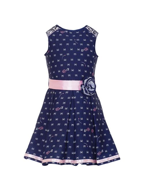 navy blue polyester frock - 14530306 - Very Small Image - 1