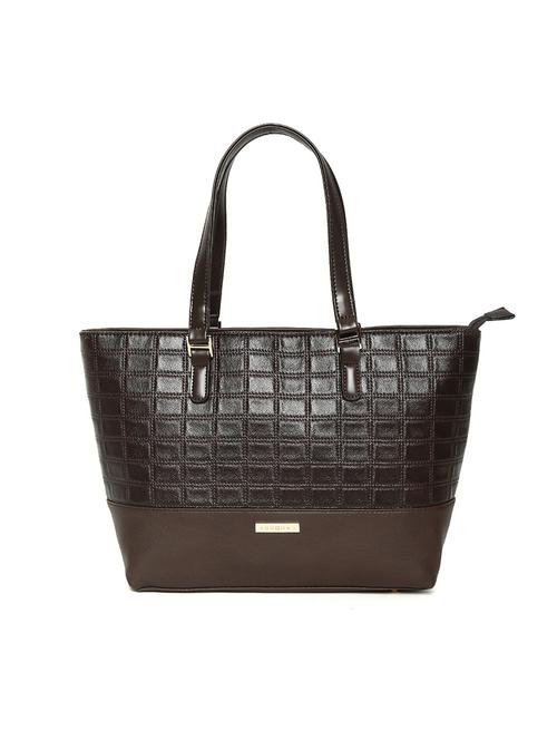 brown leatherette regular handbag - 14530322 - Standard Image - 1