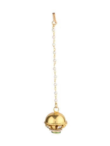 golden brass maang teeka - 14531232 - Very Small Image - 1