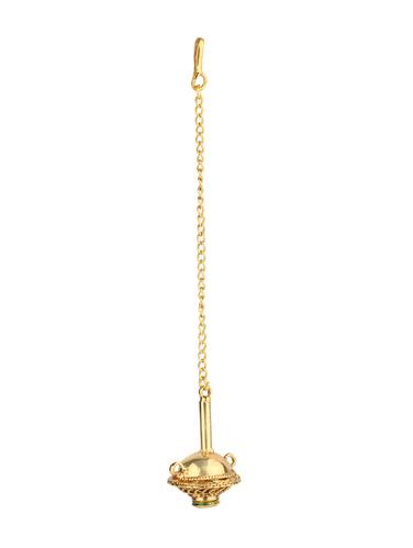 golden brass maang teeka - 14531233 - Very Small Image - 1