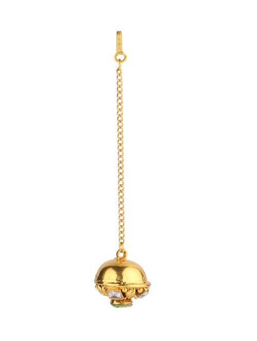 golden brass maang teeka - 14531234 - Standard Image - 1