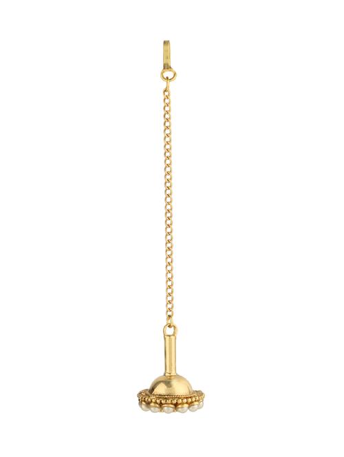 golden brass maang teeka - 14531236 - Very Small Image - 1