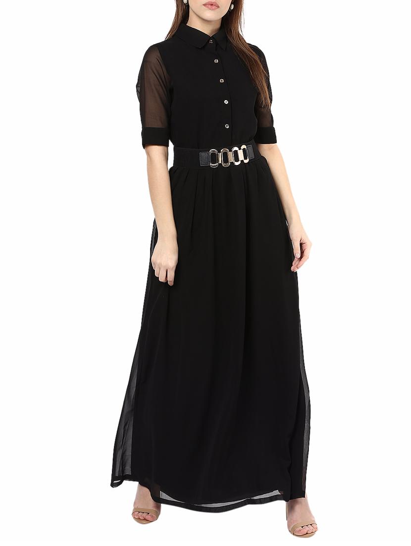 black belted maxi dress - 14531453 - Zoom Image - 1
