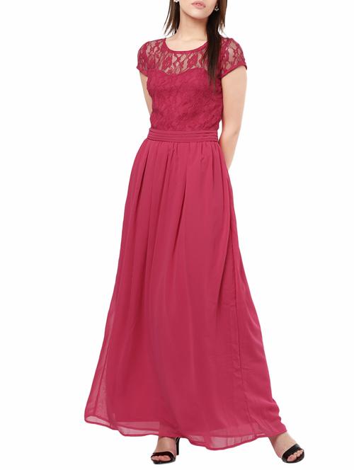 pink solid maxi dress - 14531461 - Very Small Image - 1