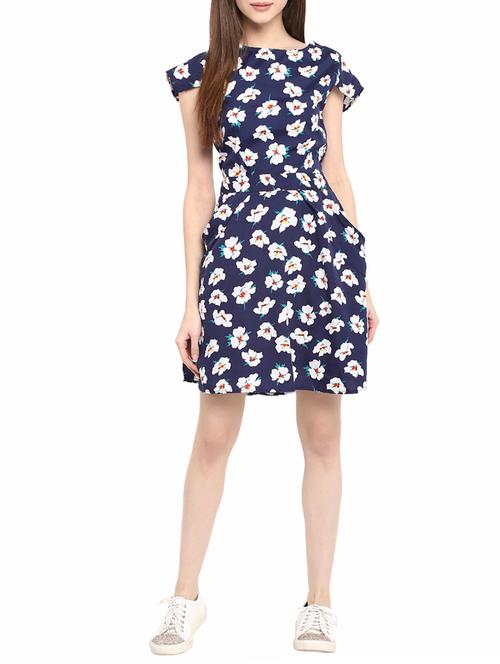 Dark blue floral dress - 14531474 - Very Small Image - 1