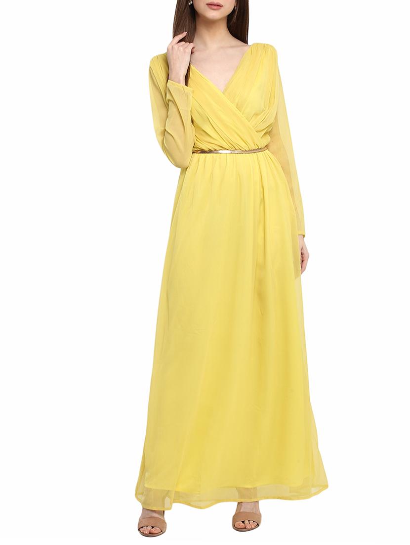 yellow belted maxi dress - 14531479 - Zoom Image - 1