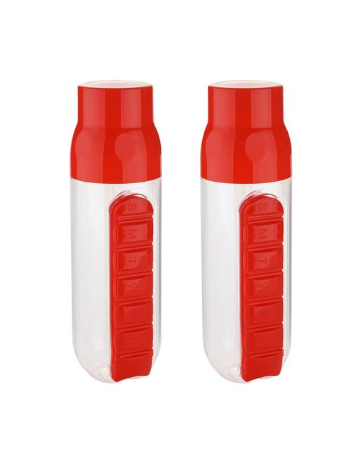 Combo of 2 pcs Red Pill Organizer Water Bottle each 700 ml - 14531516 - Standard Image - 1