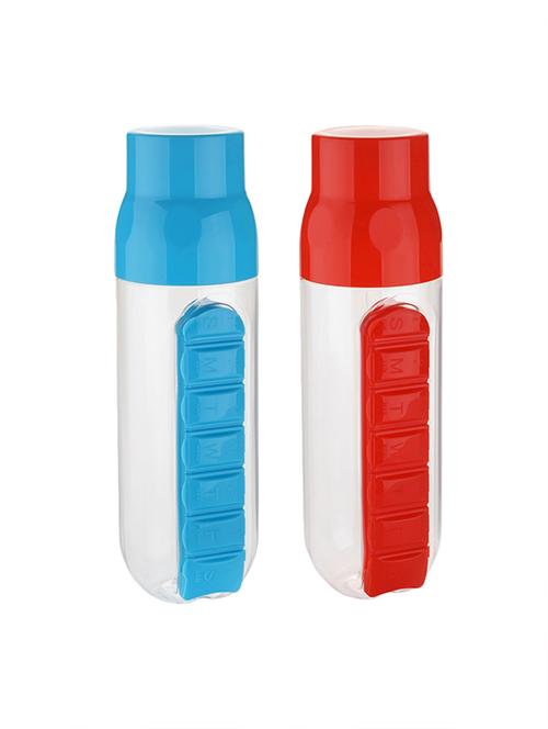 Combo of 2 pcs Red Pill Organizer Water Bottle each 700 ml - 14531531 - Standard Image - 1
