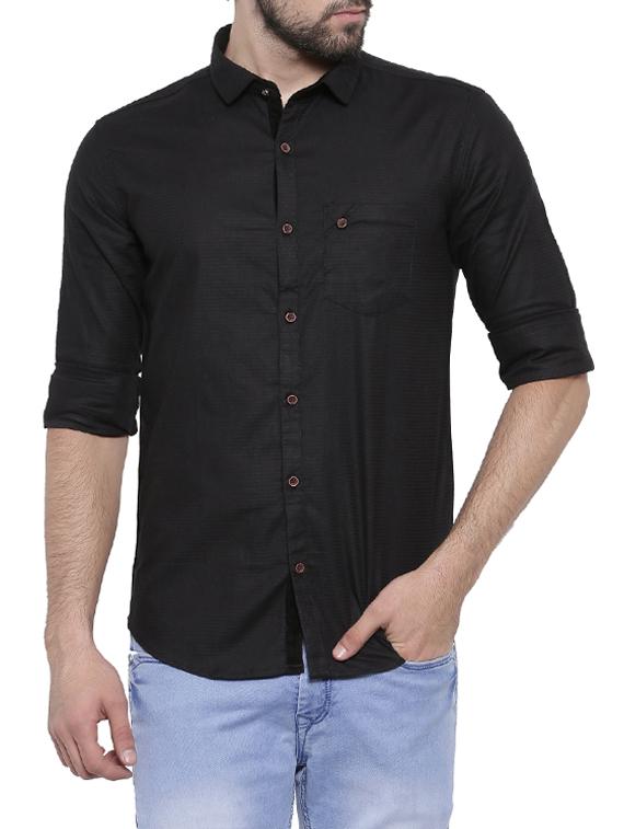 black cotton casual shirt