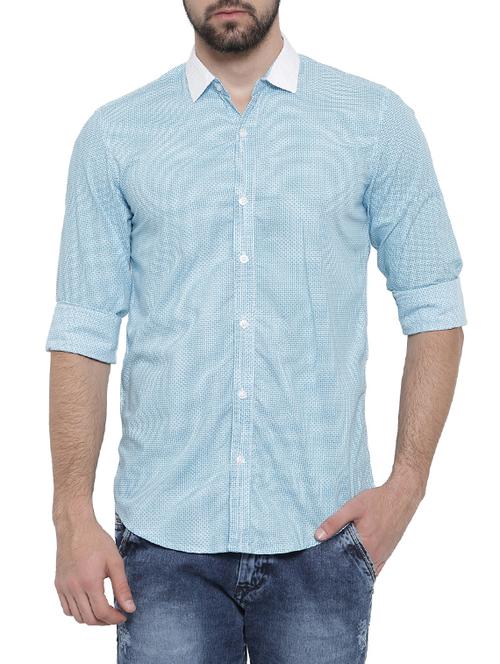 blue cotton casual shirt - 14531689 - Standard Image - 1