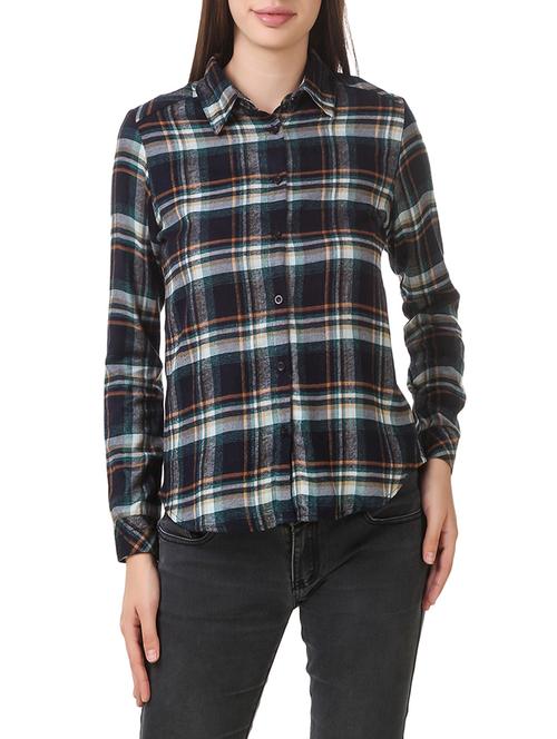 black checkered rayon shirt - 14531699 - Standard Image - 1