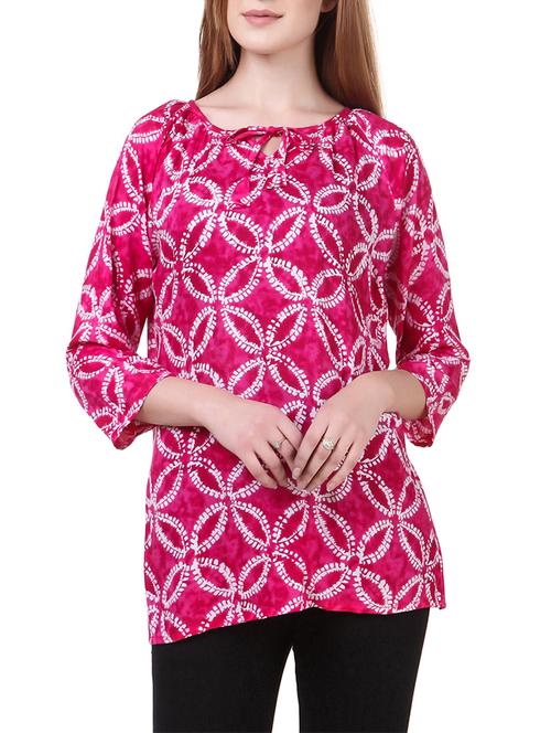 pink rayon casual top - 14531860 - Standard Image - 1