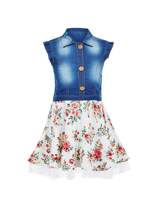 blue cotton frock - 14531871 - Very Small Image - 1