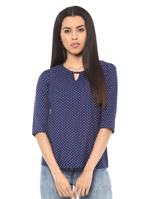 Key hole neck polka dot top - 14531882 - Very Small Image - 1