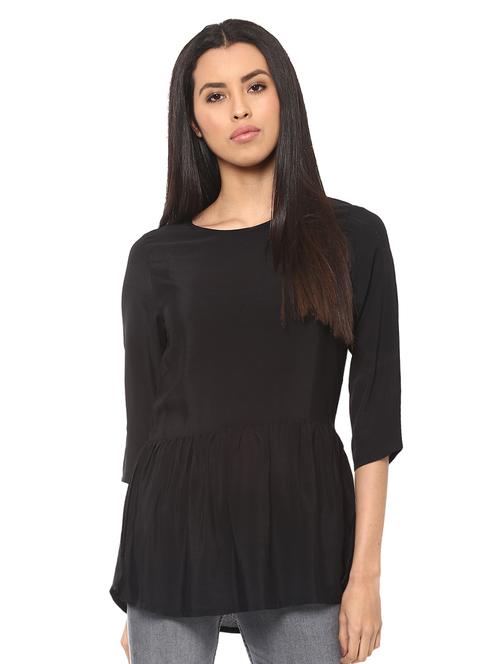 black poly viscose top - 14531893 - Very Small Image - 1