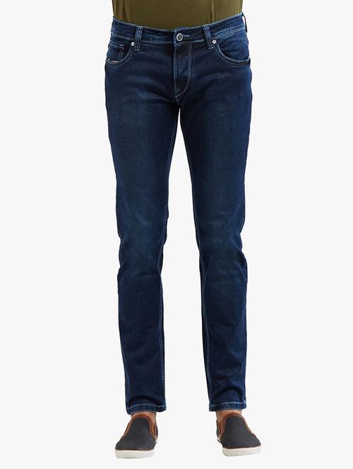 blue cotton plain jeans - 14531924 - Very Small Image - 1