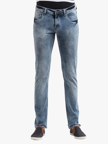 light blue cotton washed jeans - 14531925 - Very Small Image - 1