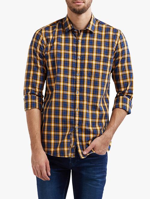 blue cotton casual shirt - 14531943 - Very Small Image - 1