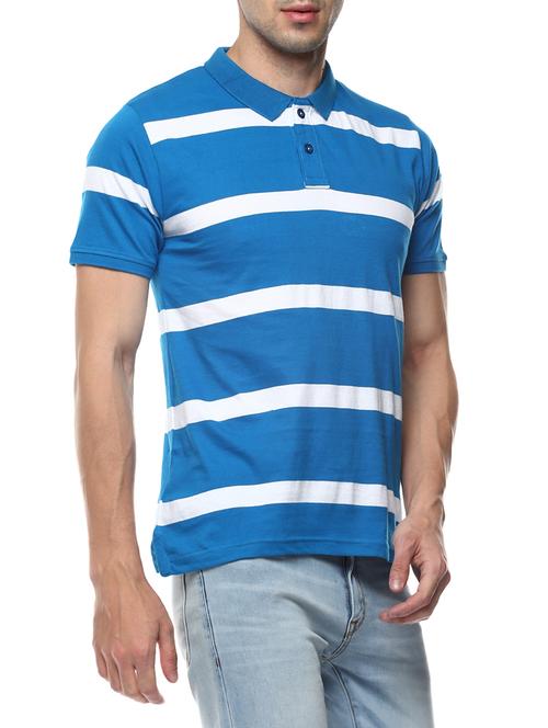 blue cotton collared t-shirt - 14531961 - Very Small Image - 1