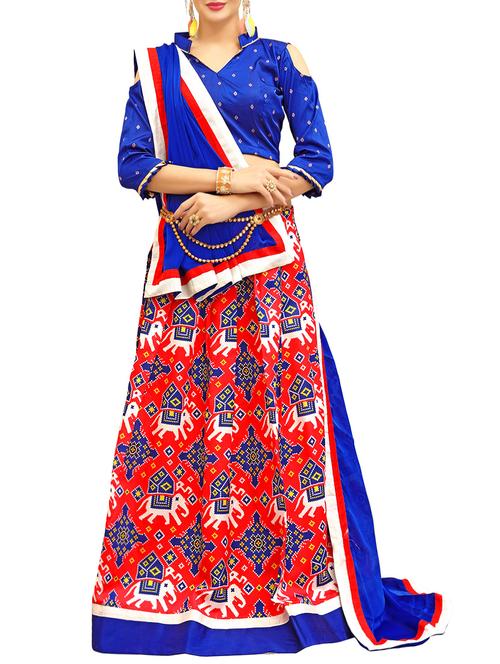 Red flared lehenga - 14531971 - Very Small Image - 1