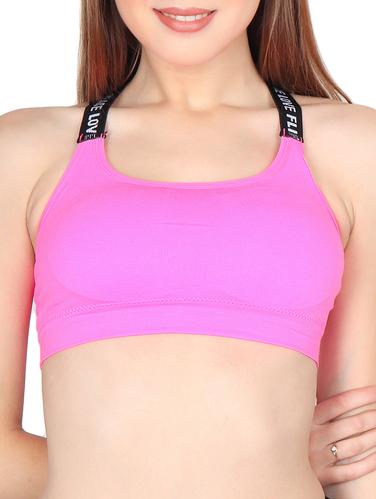 pink lycra sports bra - 14532162 - Very Small Image - 1
