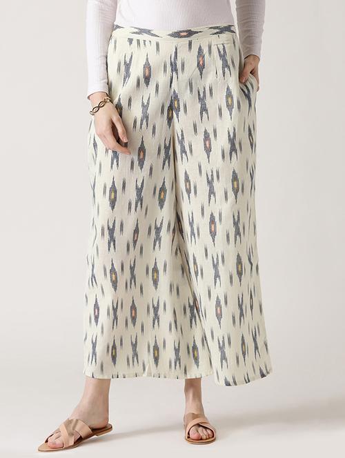 white printed cotton palazzo - 14532242 - Very Small Image - 1