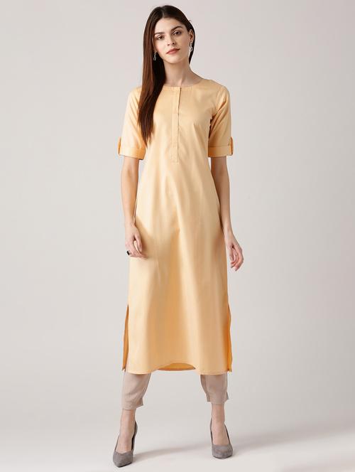 yellow straight kurta - 14532268 - Very Small Image - 1