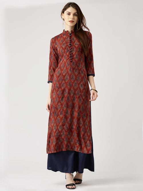 multicolored rayon kurta palazzo set - 14532326 - Very Small Image - 1