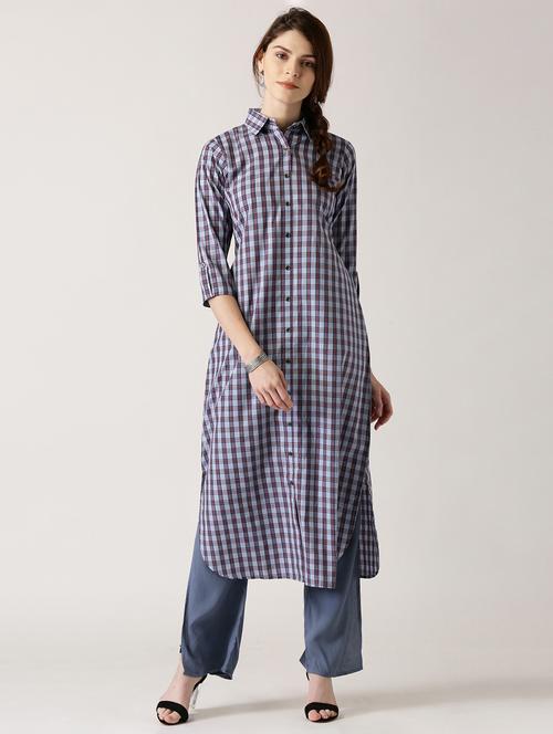 multi cotton straight kurta - 14532397 - Very Small Image - 1