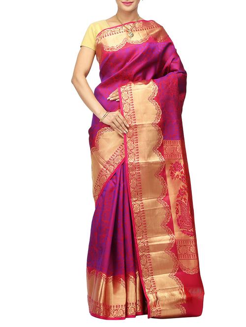 magenta silk mysore saree - 14532441 - Very Small Image - 1