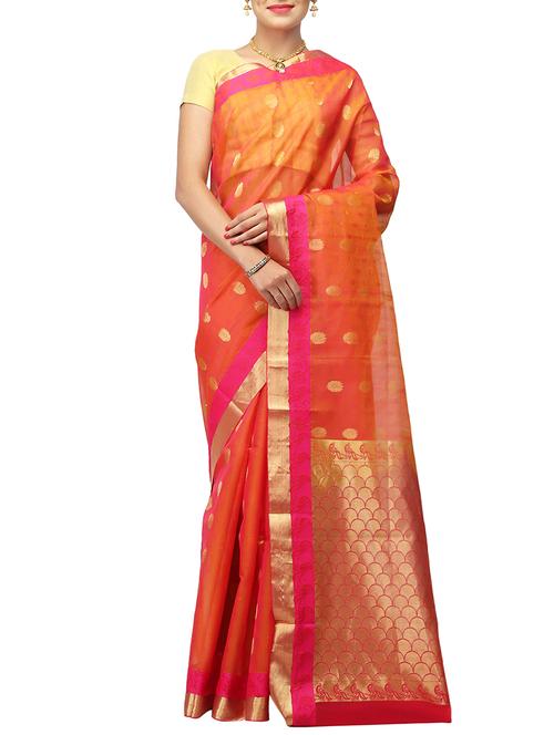 mustard woven saree with blouse - 14532458 - Very Small Image - 1