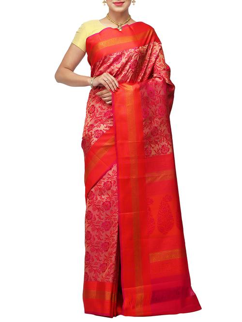 magenta woven saree - 14532469 - Very Small Image - 1