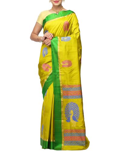 mustard woven saree - 14532475 - Very Small Image - 1