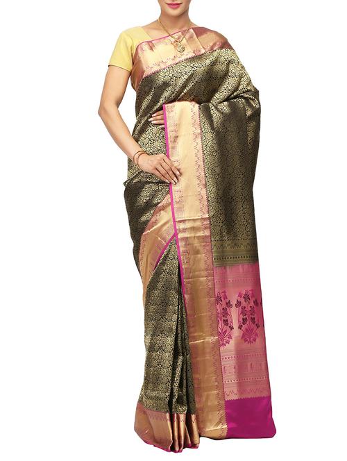 black woven saree - 14532476 - Very Small Image - 1
