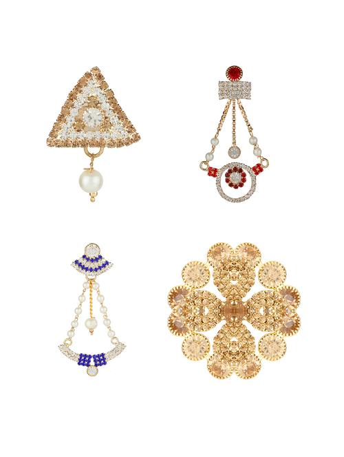 multi brass brooch - 14532505 - Standard Image - 1