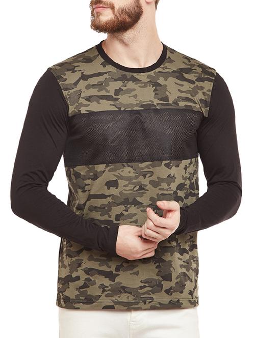 black cotton front print tshirt - 14532515 - Very Small Image - 1