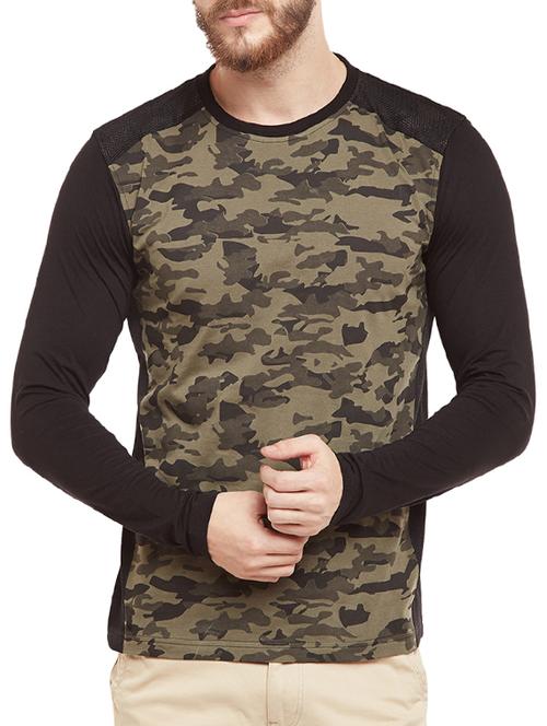 black cotton front print tshirt - 14532516 - Very Small Image - 1