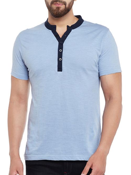 blue cotton t-shirt - 14532529 - Very Small Image - 1