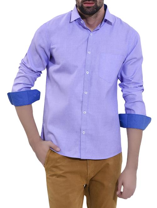 blue cotton casual shirt - 14532766 - Very Small Image - 1