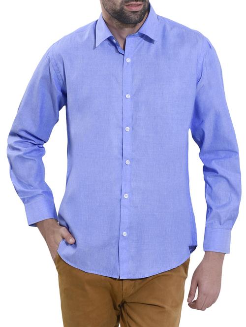 blue cotton casual shirt - 14532781 - Very Small Image - 1