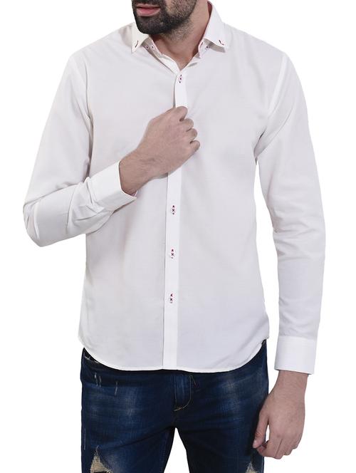 white cotton casual shirt - 14532785 - Standard Image - 1