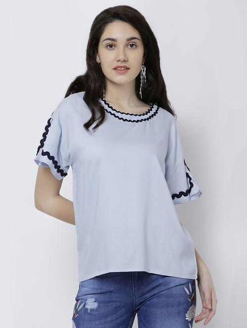 Contrast lace detail top - 14533134 - Very Small Image - 1