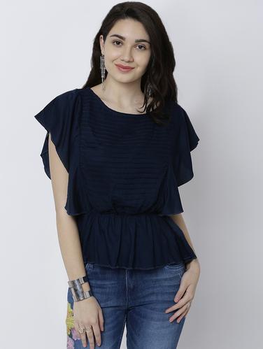 Pin tucks detail blouson top - 14533138 - Very Small Image - 1
