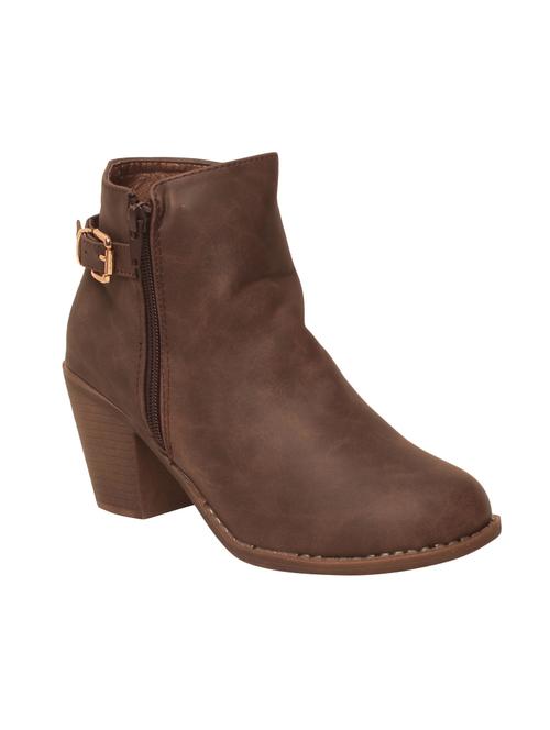 brown faux leather ankle boot - 14533142 - Very Small Image - 1