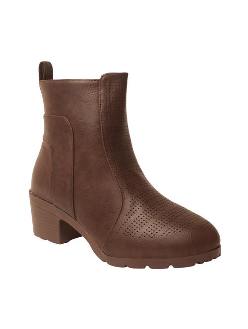brown faux leather ankle boot - 14533146 - Standard Image - 1