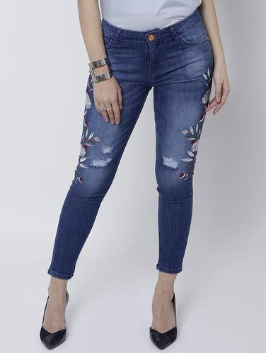 blue cotton distressed jeans - 14533179 - Very Small Image - 1