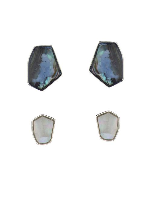 blue metal studs earrings - 14533201 - Very Small Image - 1