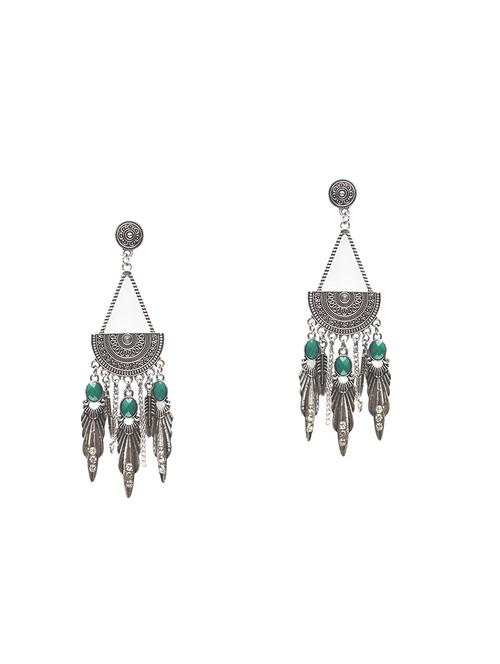 silver metal drop earrings - 14533210 - Very Small Image - 1